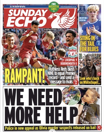 Sunday Echo Frontpage