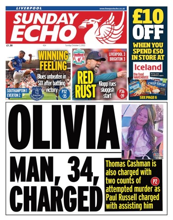 Sunday Echo Frontpage
