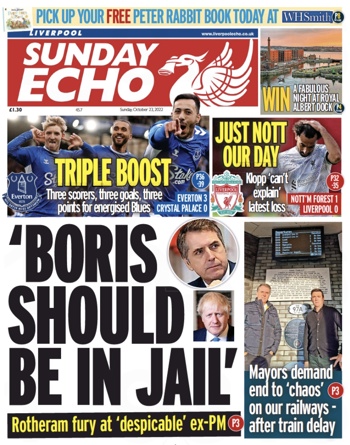 Sunday Echo Frontpage