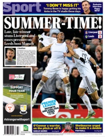 Sunday Echo Frontpage