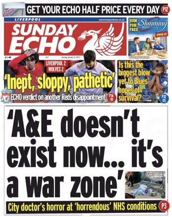 Sunday Echo Frontpage