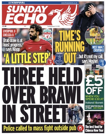 Sunday Echo Frontpage