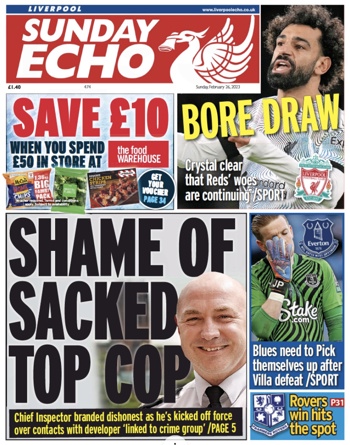 Sunday Echo Frontpage