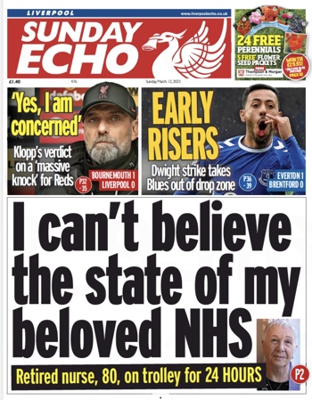 Sunday Echo Frontpage