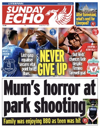 Sunday Echo Frontpage