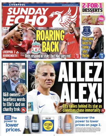 Sunday Echo Frontpage