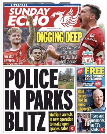 Sunday Echo Frontpage