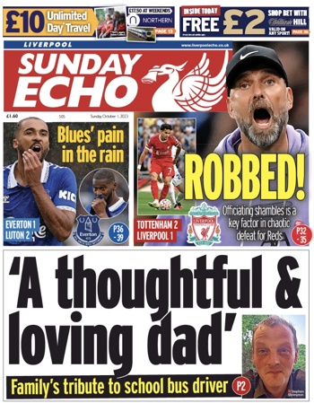 Sunday Echo Frontpage