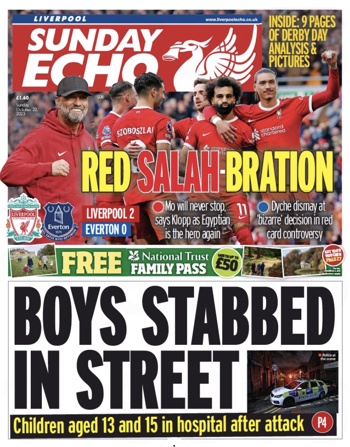 Sunday Echo Frontpage