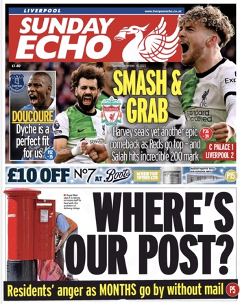 Sunday Echo Frontpage