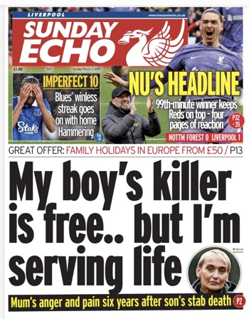 Sunday Echo Frontpage