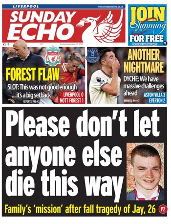 Sunday Echo Frontpage