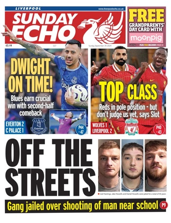 Sunday Echo Frontpage