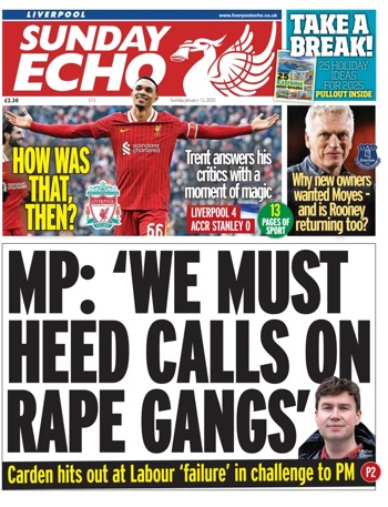 Sunday Echo Frontpage