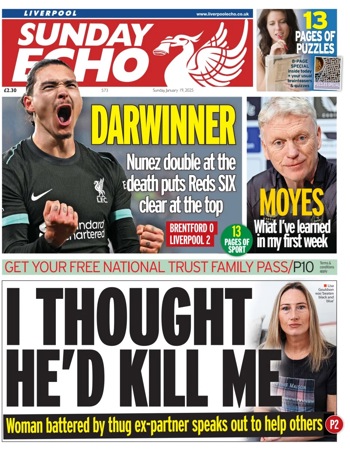 Sunday Echo Frontpage