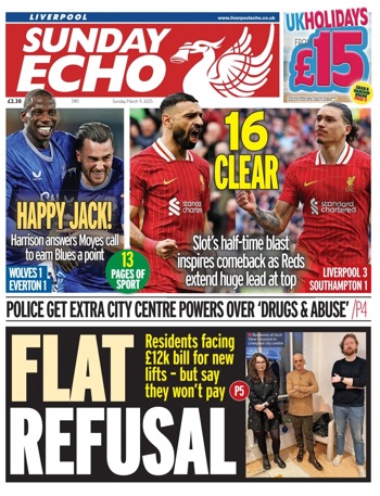 Sunday Echo Frontpage