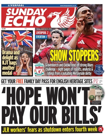 Sunday Echo Frontpage