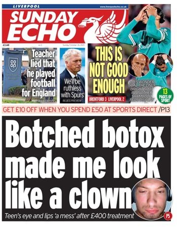 Sunday Echo Frontpage