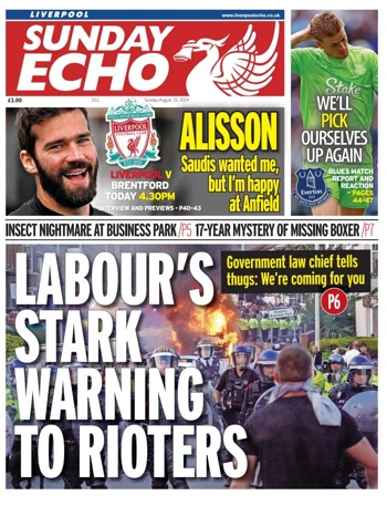 Sunday Echo Backpage (Before match)