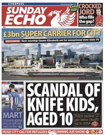 Sunday Echo Frontpage (Before match)