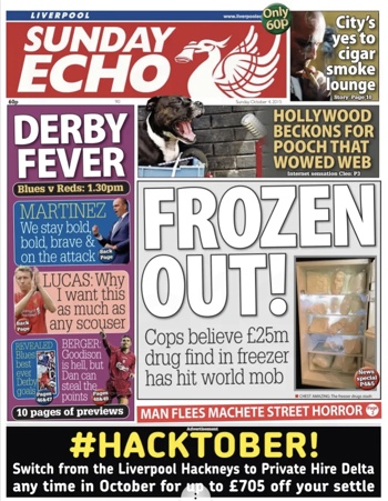 Sunday Echo Frontpage (Before match)