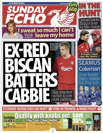 Sunday Echo Frontpage (Before match)