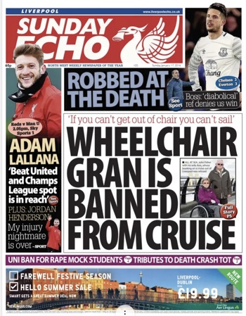Sunday Echo Frontpage (Before match)