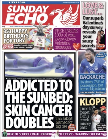 Sunday Echo Frontpage (Before match)