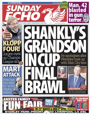 Sunday Echo Frontpage (Before match)