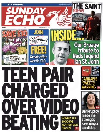 Sunday Echo Frontpage (Before match)