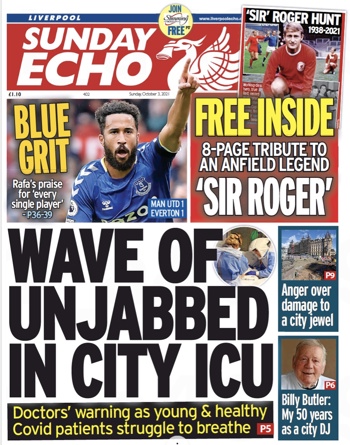 Sunday Echo Frontpage