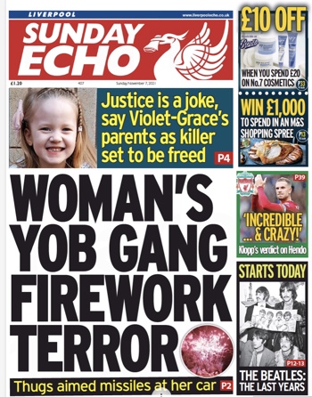 Sunday Echo Frontpage (Before match)