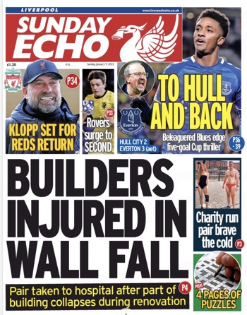 Sunday Echo Frontpage (Before match)