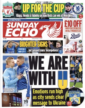 Sunday Echo Frontpage (Before match)
