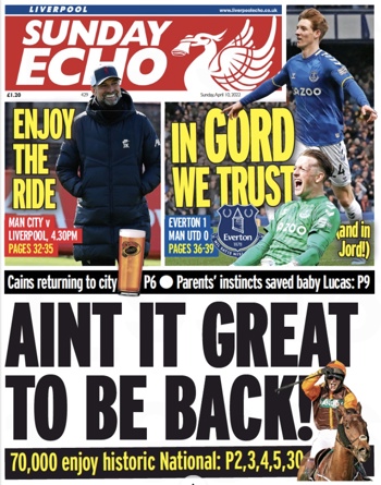 Sunday Echo Frontpage (Before match)