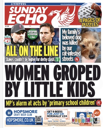 Sunday Echo Frontpage (Before match)