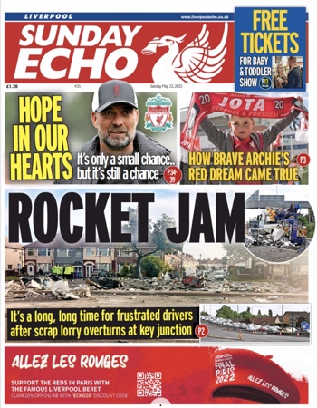 Sunday Echo Frontpage (Before match)