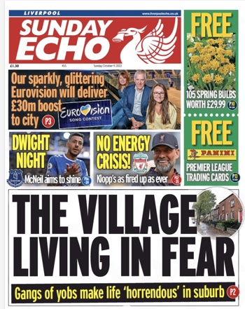 Sunday Echo Frontpage (Before match)
