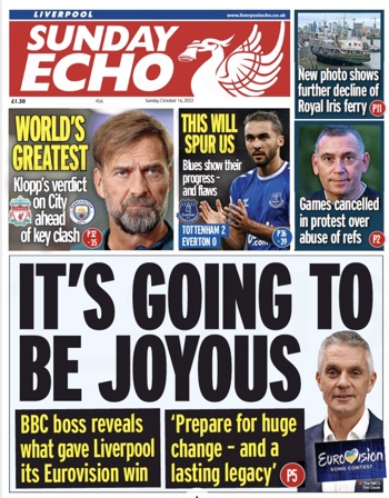 Sunday Echo Frontpage (Before match)