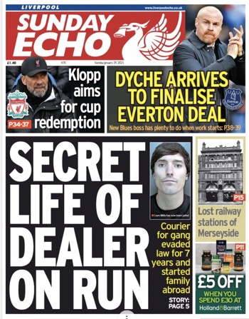Sunday Echo Frontpage (Before match)