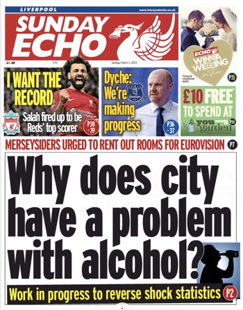 Sunday Echo Frontpage (Before match)