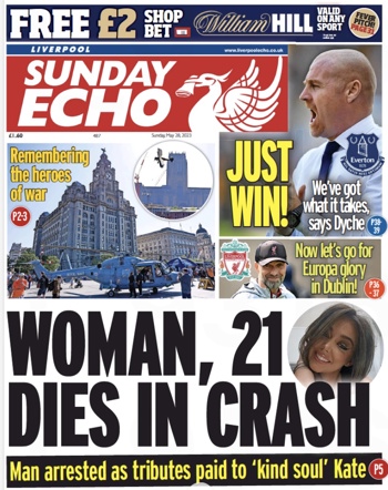Sunday Echo Frontpage (Before match)