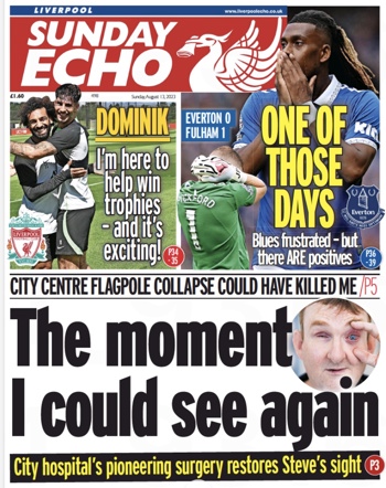 Sunday Echo Frontpage (Before match)