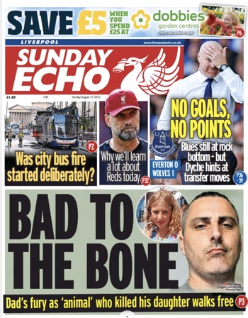 Sunday Echo Frontpage (Before match)