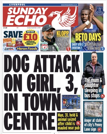 Sunday Echo Frontpage (Before match)