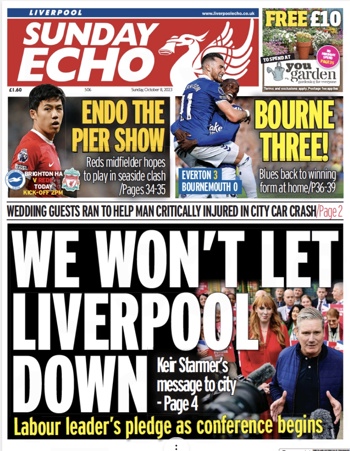 Sunday Echo Frontpage (Before match)