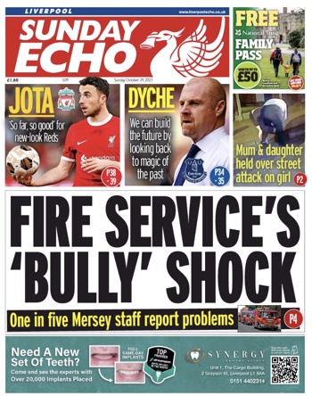 Sunday Echo Frontpage (Before match)