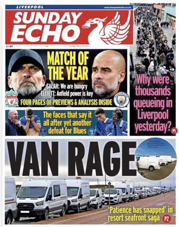Sunday Echo Frontpage (Before match)
