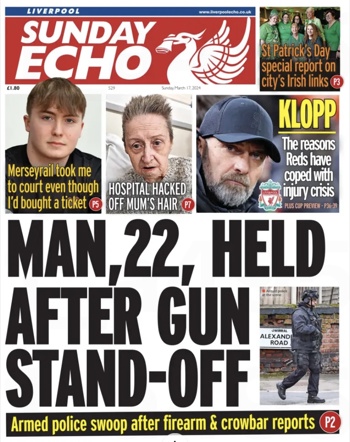 Sunday Echo Frontpage (Before match)