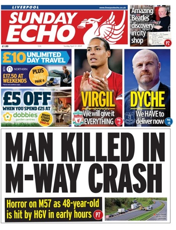 Sunday Echo Frontpage (Before match)